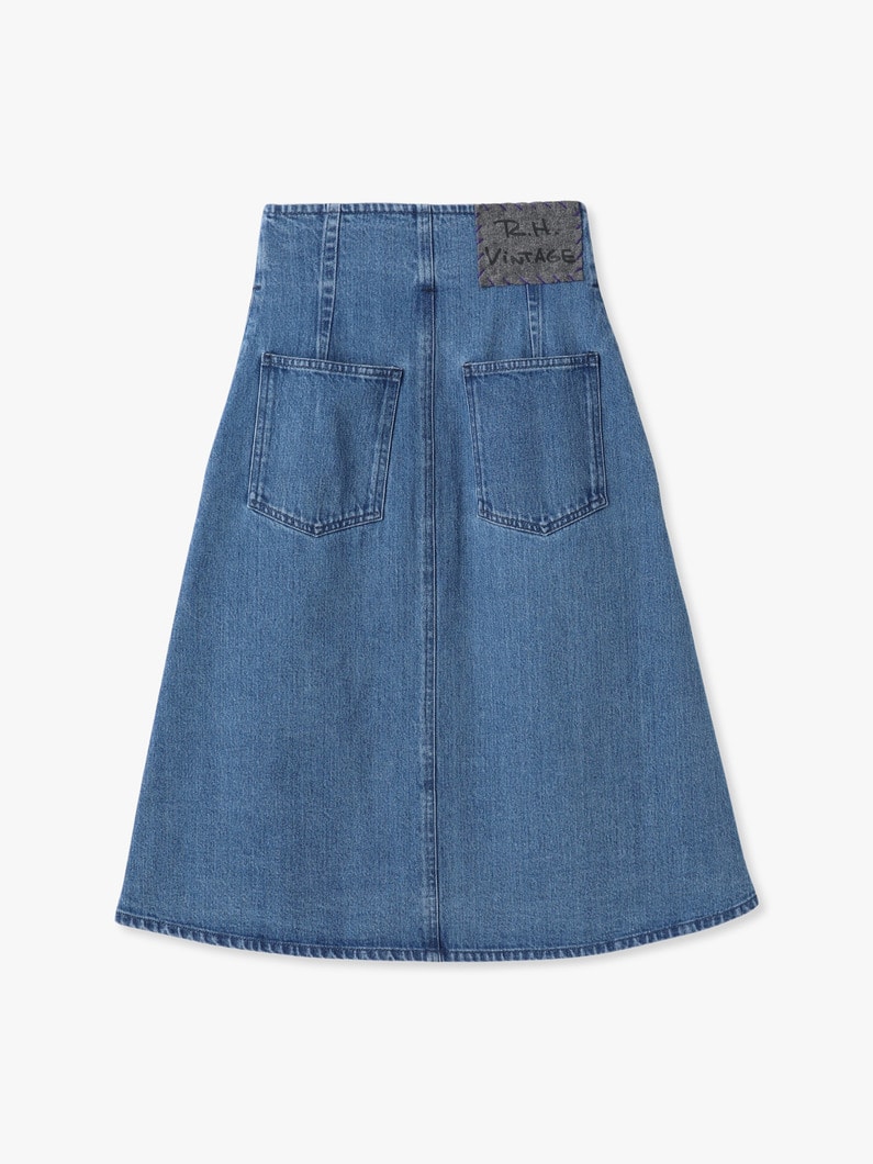 ハイウエスト ボタン デニムスカート 詳細画像 black 1