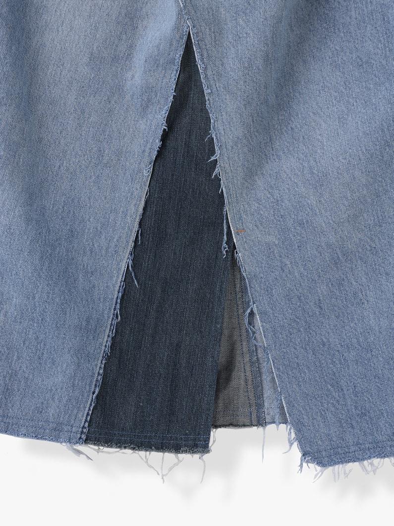 ダブルウエスト Iライン デニム スカート 詳細画像 blue 5