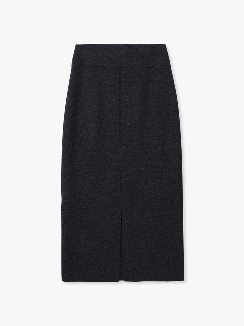 ハイゲージ ミラノリブ ニット スカート 詳細画像 ivory 1