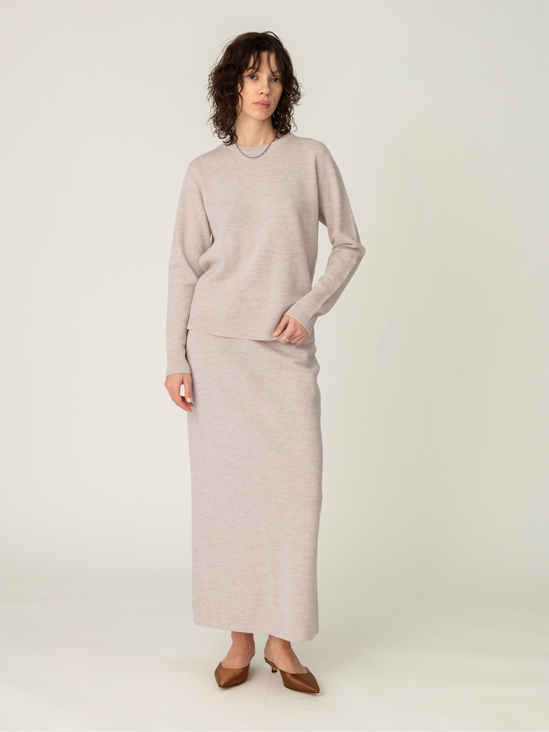 ハイゲージ ミラノリブ ニット スカート 詳細画像 ivory 1