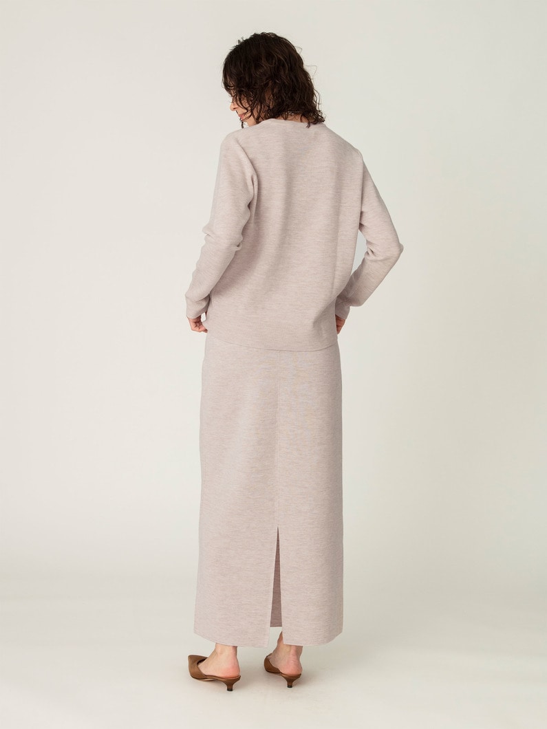 ハイゲージ ミラノリブ ニット スカート 詳細画像 ivory 2