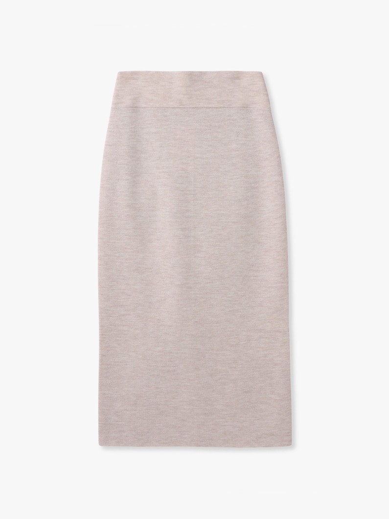 ハイゲージ ミラノリブ ニット スカート 詳細画像 ivory 3