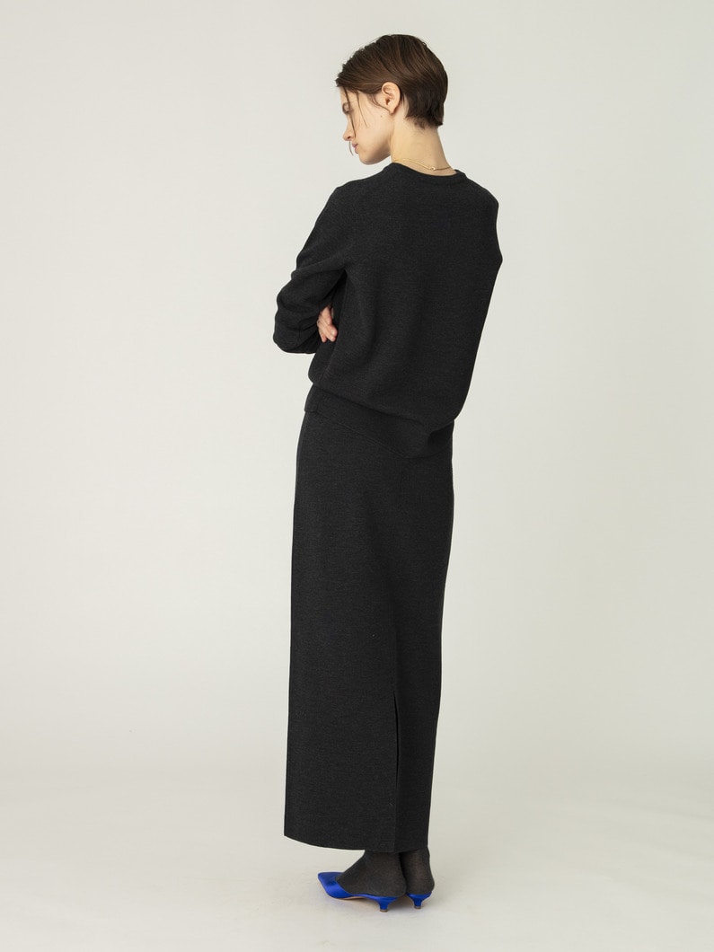 ハイゲージ ミラノリブ ニット スカート 詳細画像 charcoal gray 3