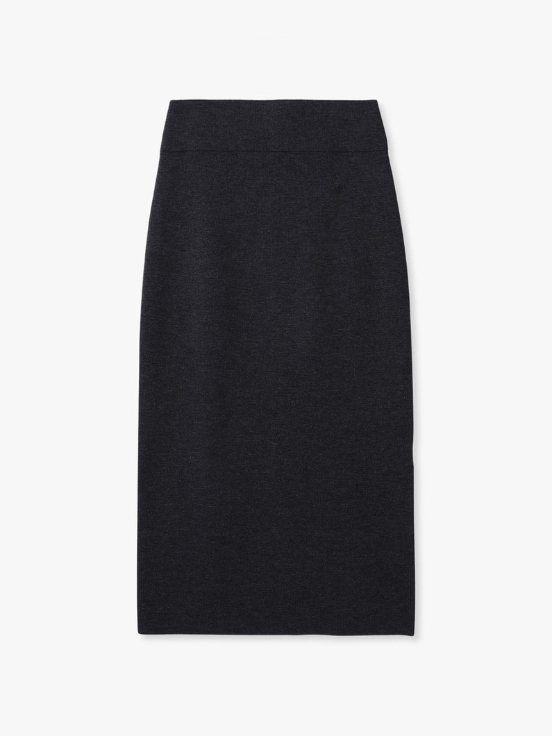 ハイゲージ ミラノリブ ニット スカート 詳細画像 charcoal gray 4