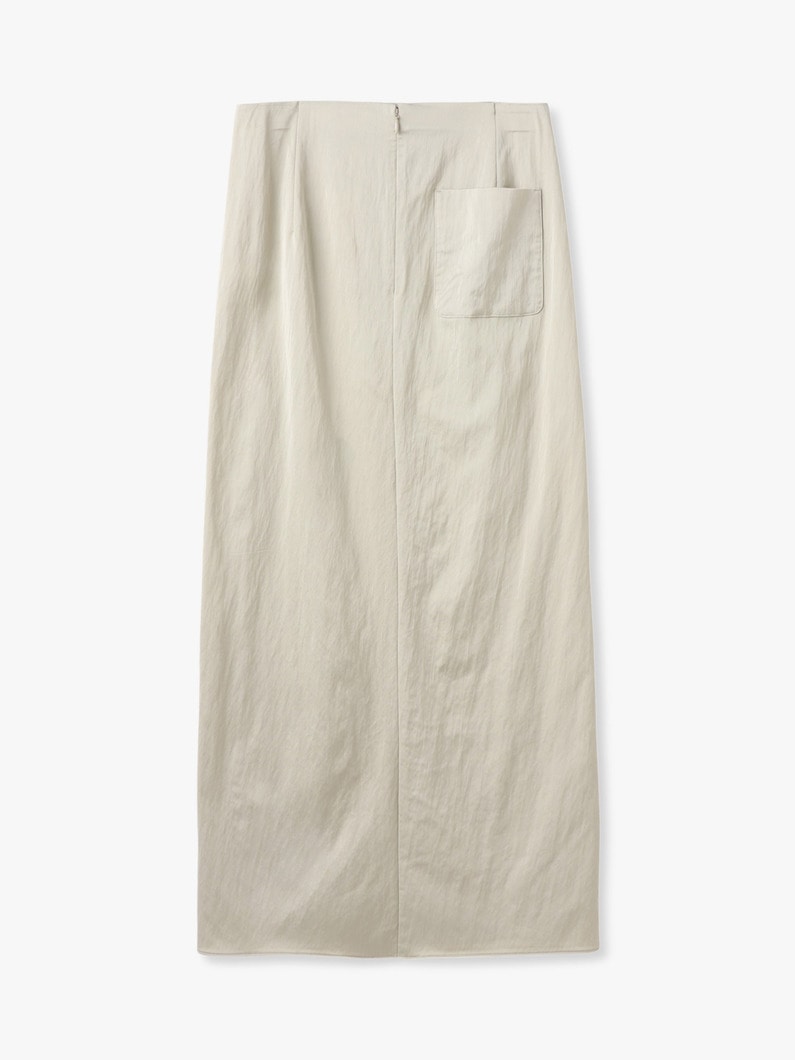 サテン マキシスカート（ベージュ/ブラック） 詳細画像 beige 1