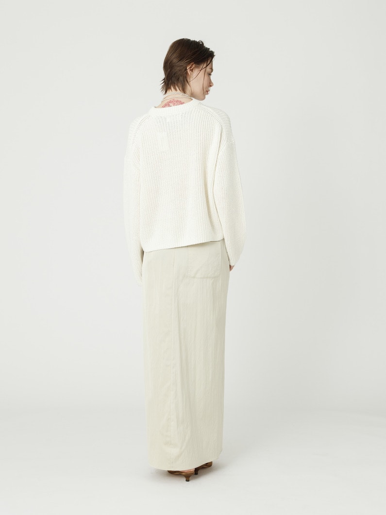 サテン マキシスカート（ベージュ/ブラック） 詳細画像 beige 3