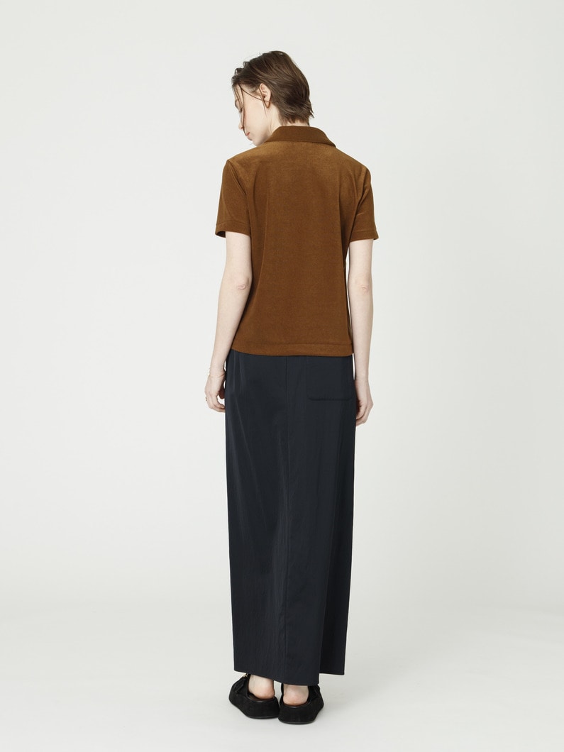 サテン マキシスカート（ベージュ/ブラック） 詳細画像 black 3