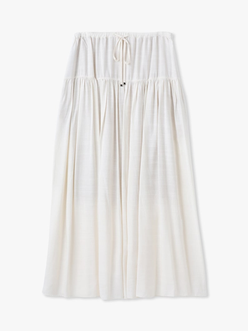 ギャザー マキシスカート（オフホワイト/ブラック） 詳細画像 off white 4