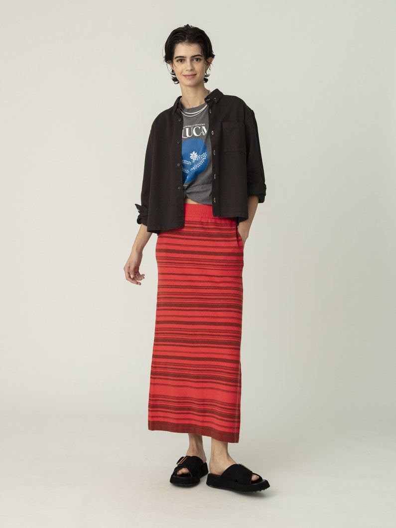 ネイティブストライプ スカート 詳細画像 red 4