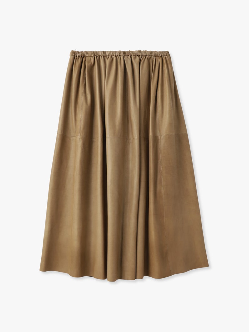 ファインベビー カーフレザー ギャザー スカート 詳細画像 brown 1