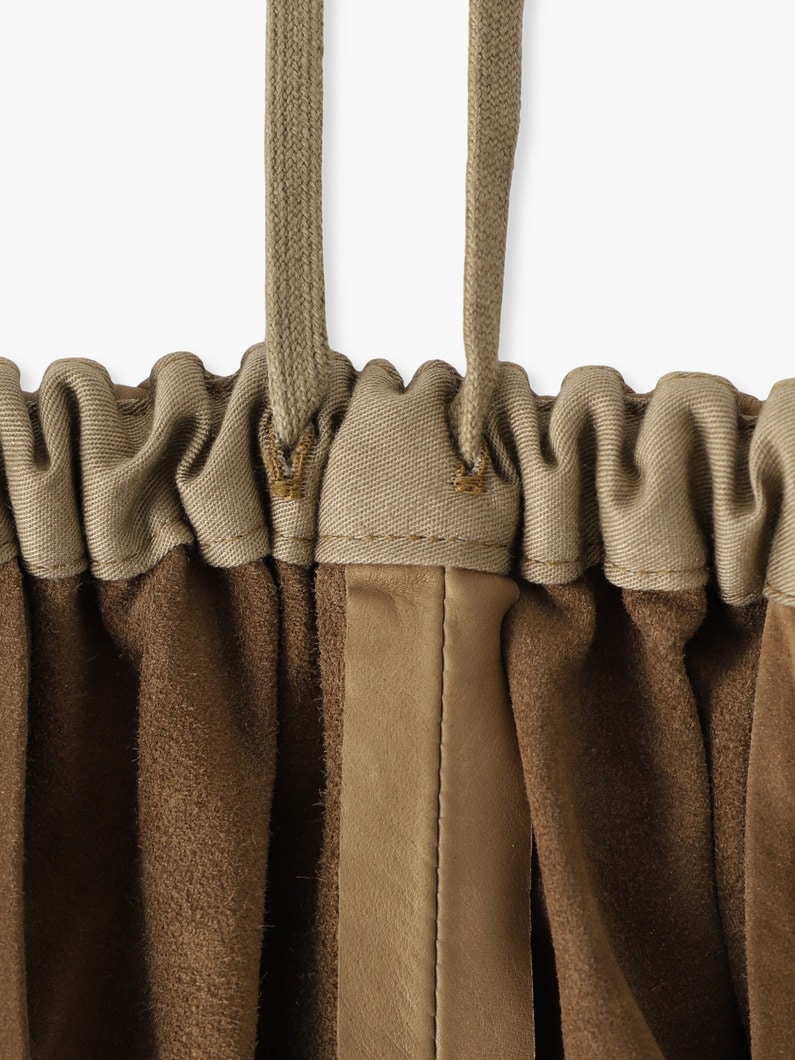 ファインベビー カーフレザー ギャザー スカート 詳細画像 brown 2