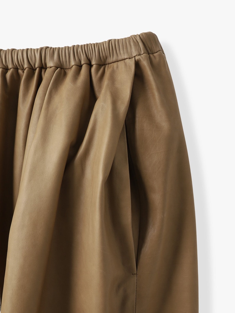 ファインベビー カーフレザー ギャザー スカート 詳細画像 brown 3