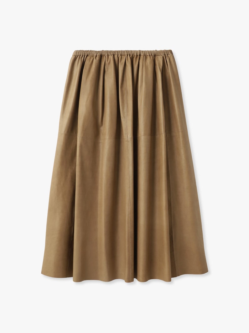 ファインベビー カーフレザー ギャザー スカート 詳細画像 brown 1