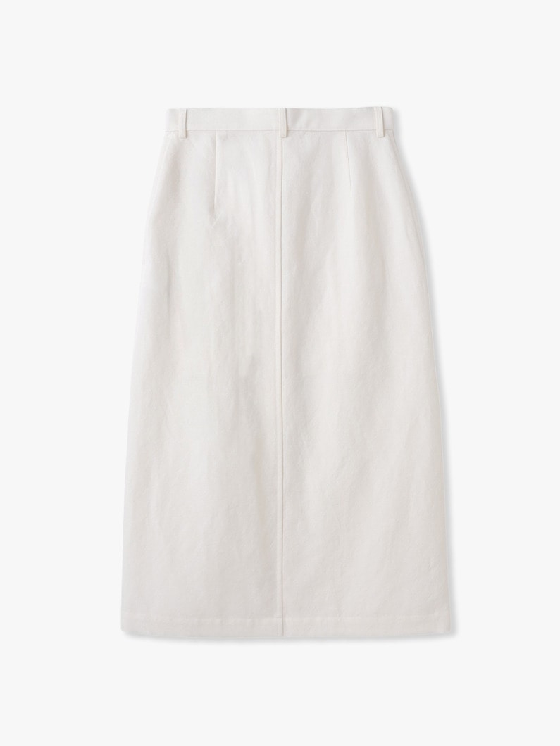 ウールコットン リネン オックスフォード ミディスカート 詳細画像 off white 1