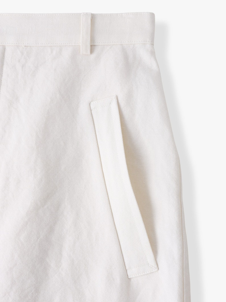 ウールコットン リネン オックスフォード ミディスカート 詳細画像 off white 3