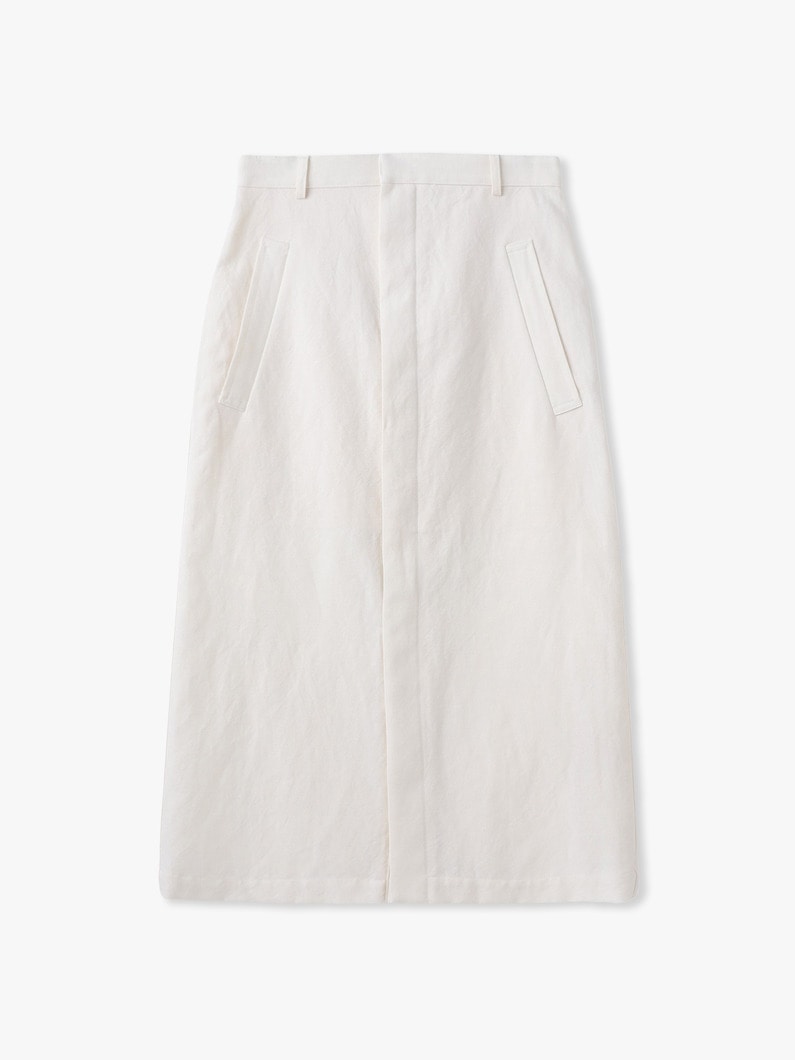 ウールコットン リネン オックスフォード ミディスカート 詳細画像 off white 1