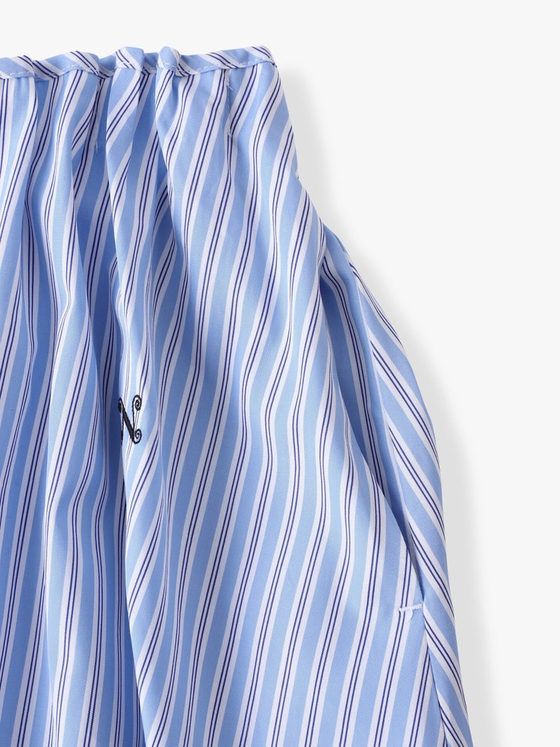 ストライプ ギャザースカート 詳細画像 blue 2