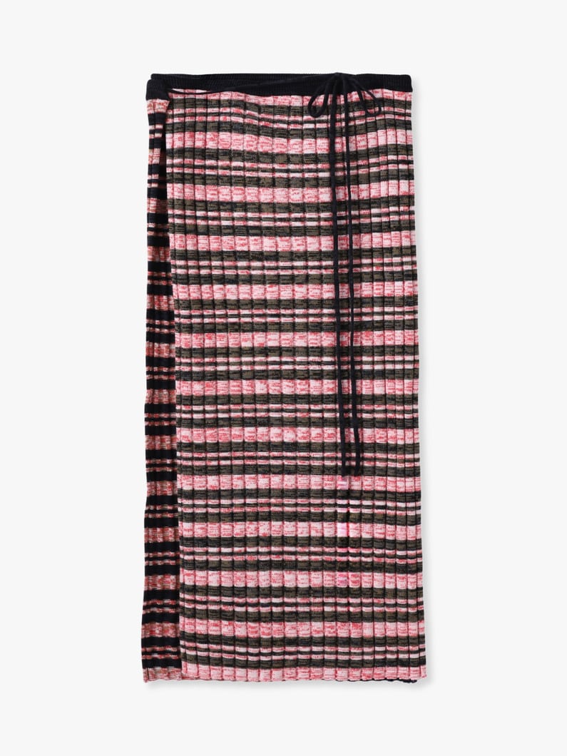 ローズ ストライプ ラップスカート 詳細画像 multi 1