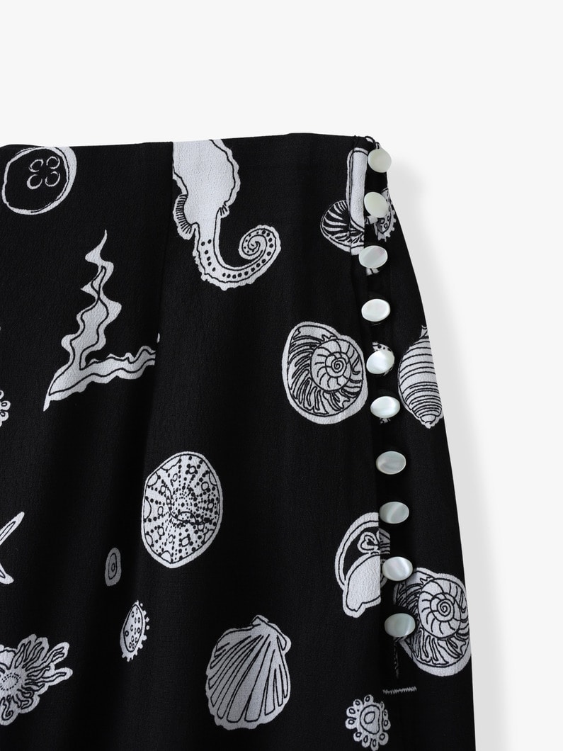 マリンライフ プリント スカート 詳細画像 black 2