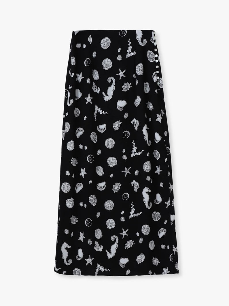 マリンライフ プリント スカート 詳細画像 black 4