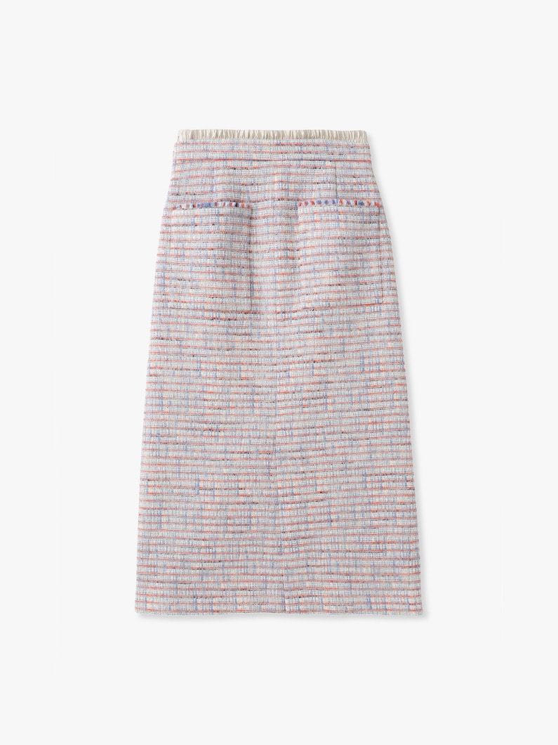 ブルーネオン ツイード タイト スカート 詳細画像 light blue 1