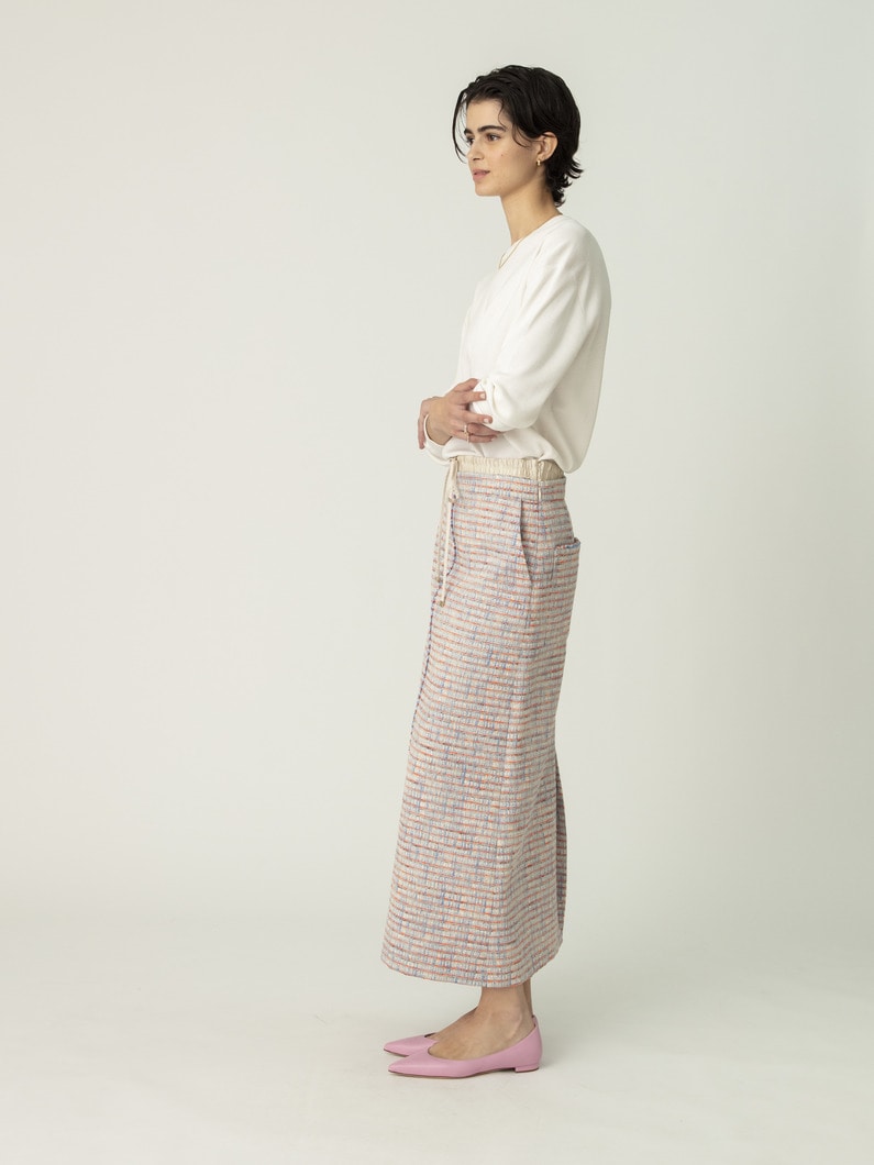 ブルーネオン ツイード タイト スカート 詳細画像 light blue 2