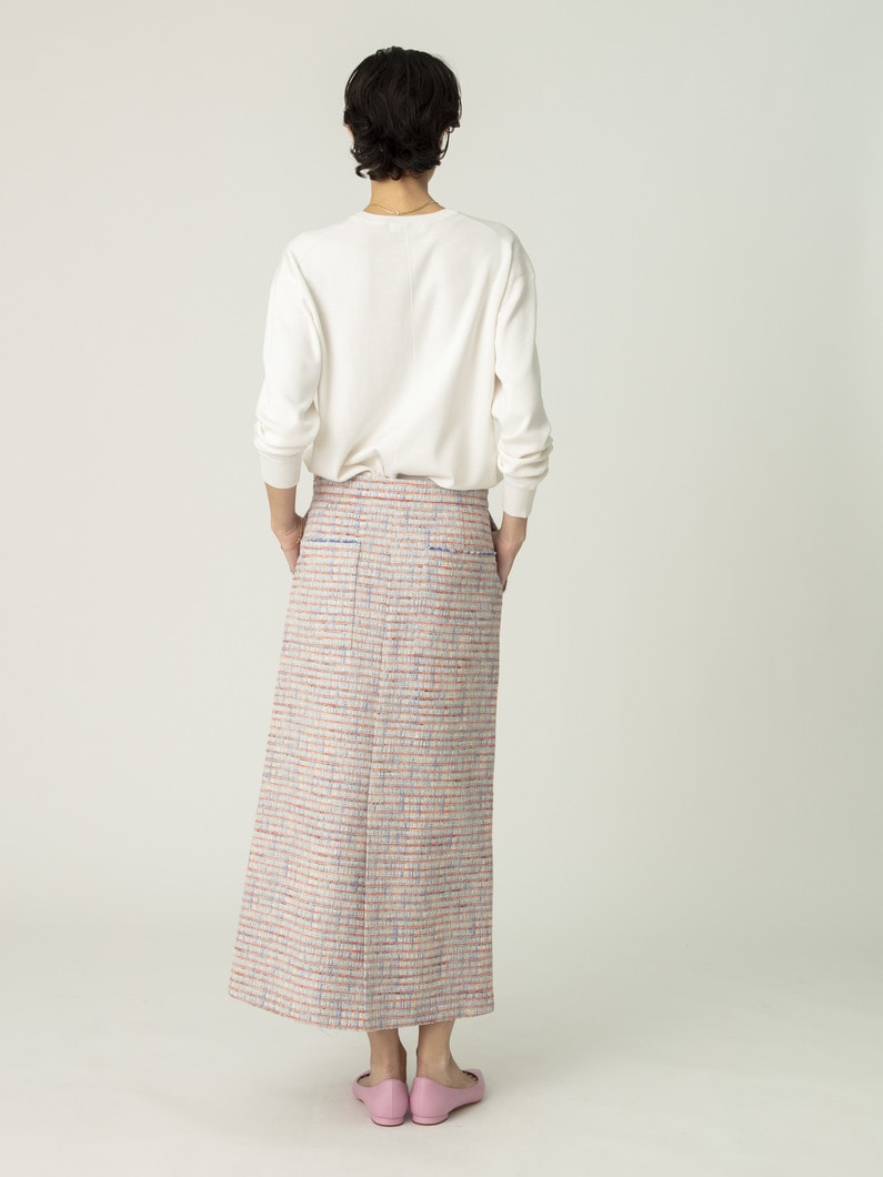 ブルーネオン ツイード タイト スカート 詳細画像 light blue 3