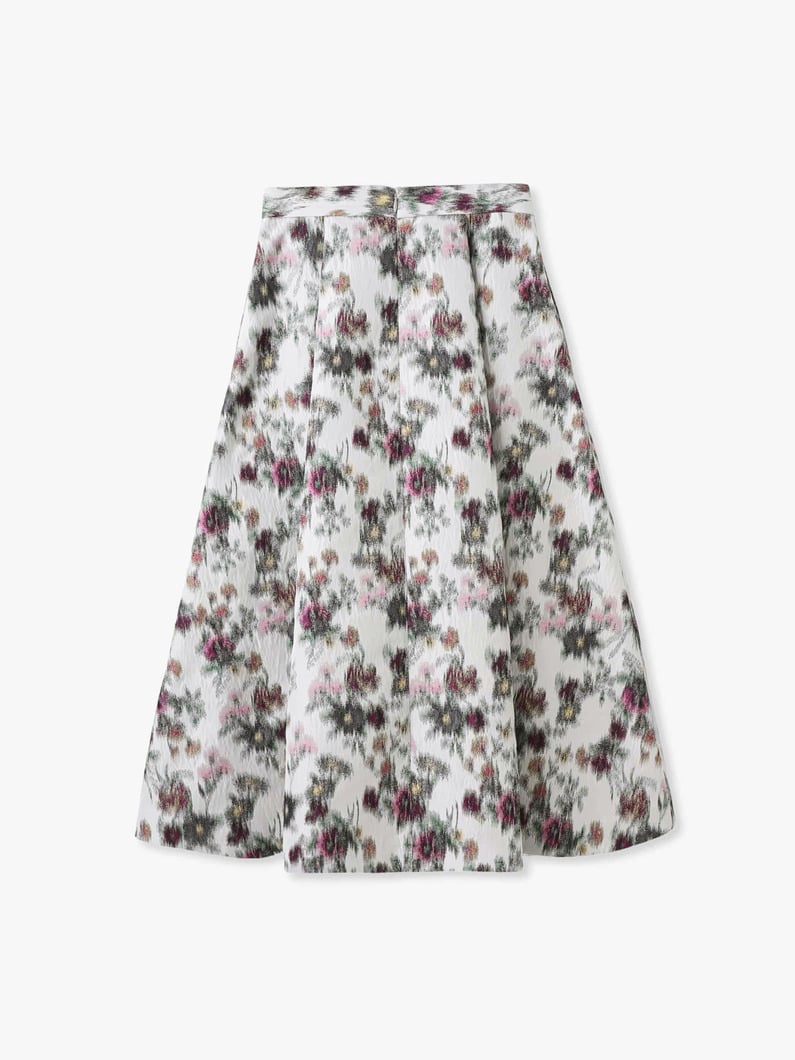 フェードフラワー ジャカード フレア スカート 詳細画像 ivory 1