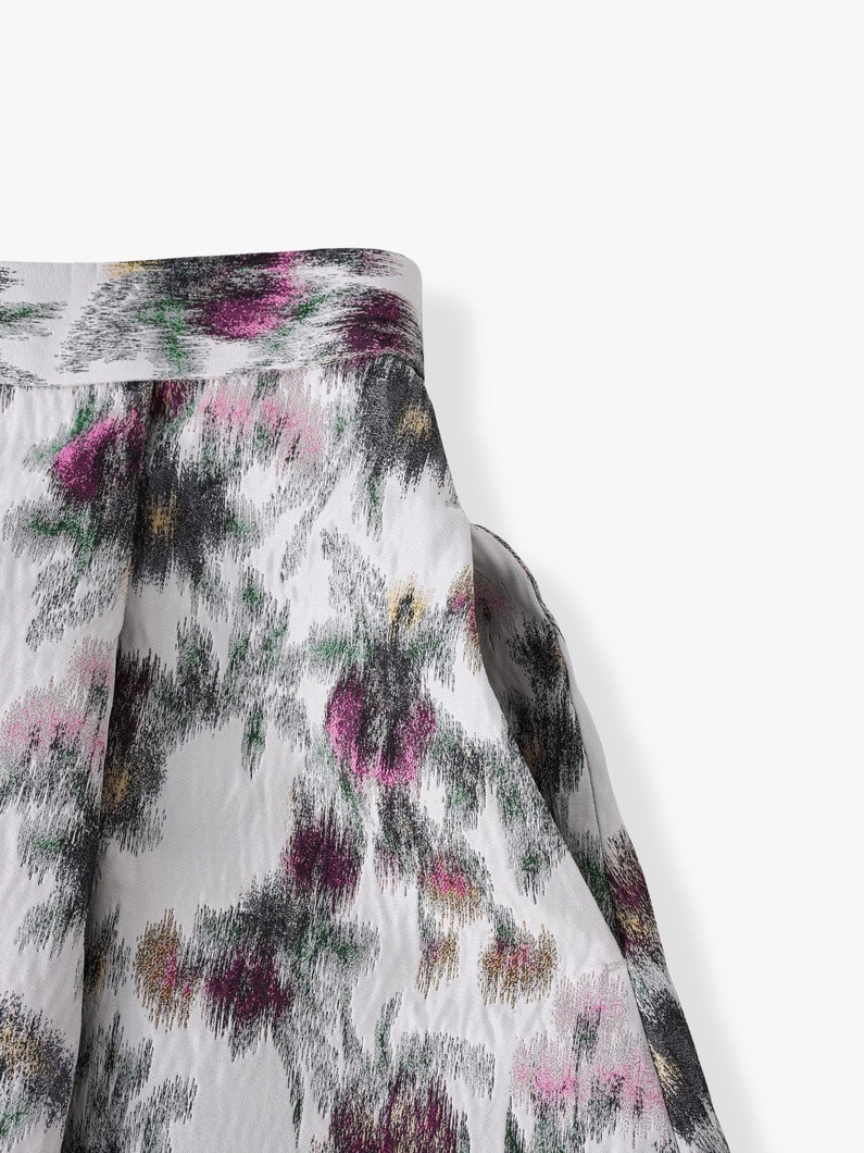 フェードフラワー ジャカード フレア スカート 詳細画像 ivory 3