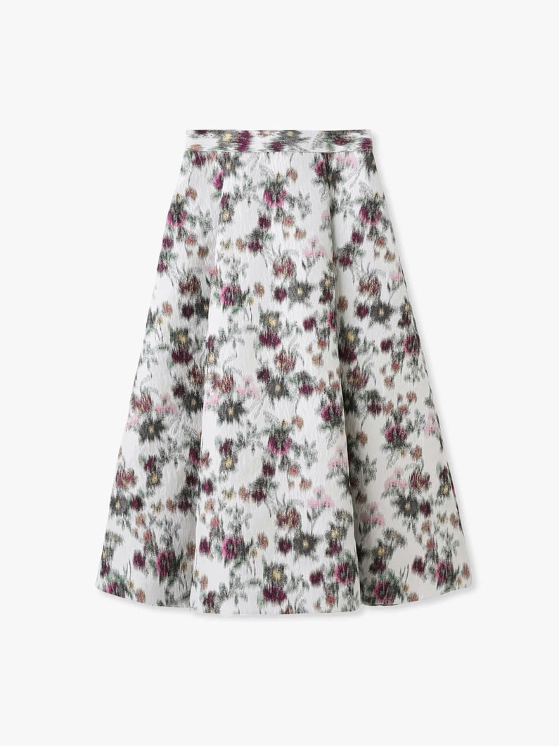 フェードフラワー ジャカード フレア スカート 詳細画像 ivory 4