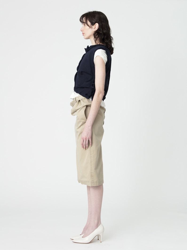 オーバー ウエスト ベルテッド スカート 詳細画像 beige 2
