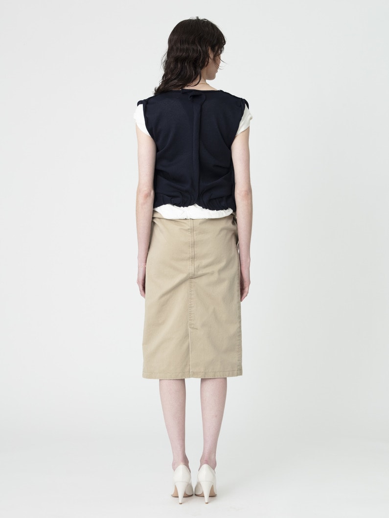 オーバー ウエスト ベルテッド スカート 詳細画像 beige 3