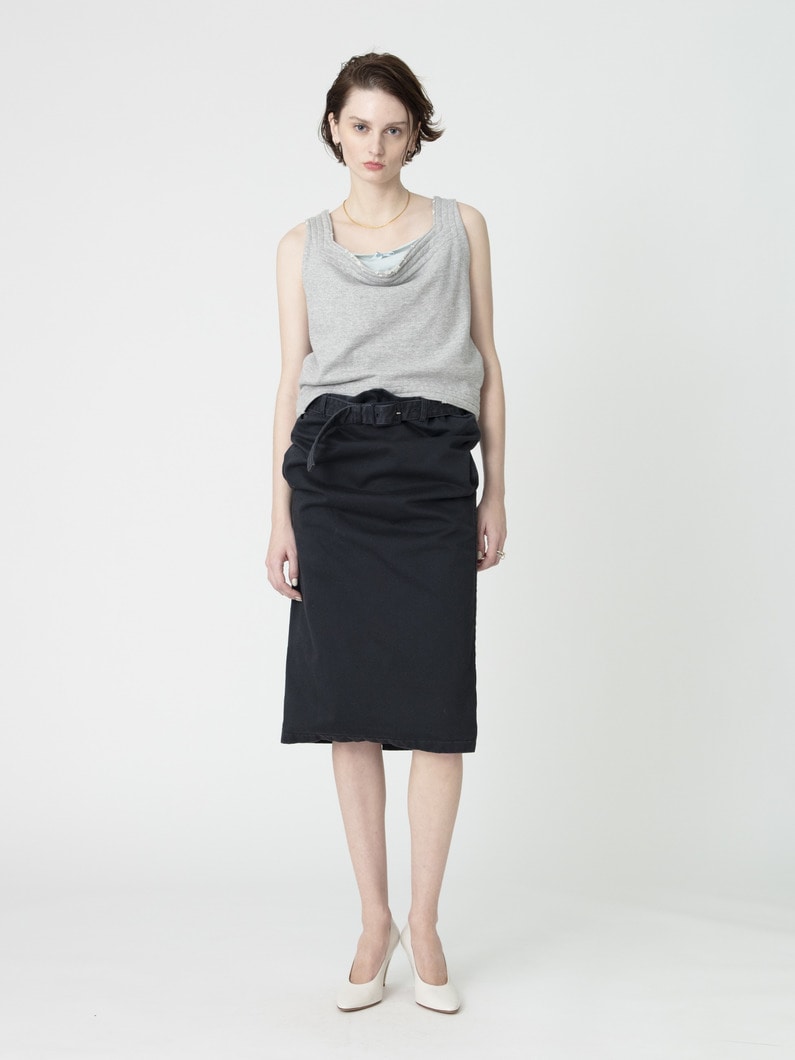 オーバー ウエスト ベルテッド スカート 詳細画像 navy 1