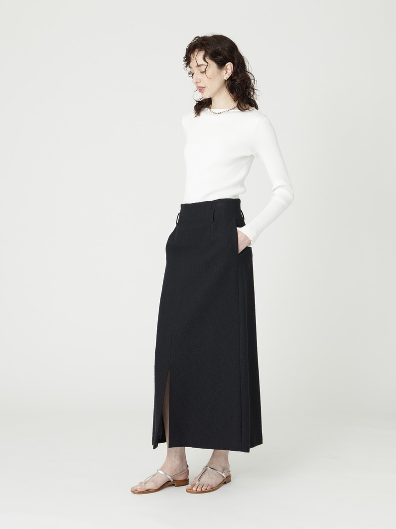 ブークレツイード タイト スカート 詳細画像 navy 2