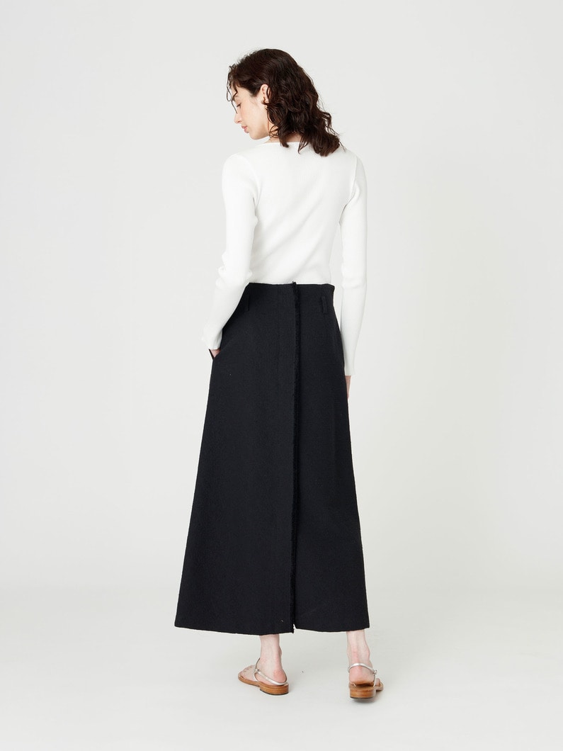 ブークレツイード タイト スカート 詳細画像 navy 3