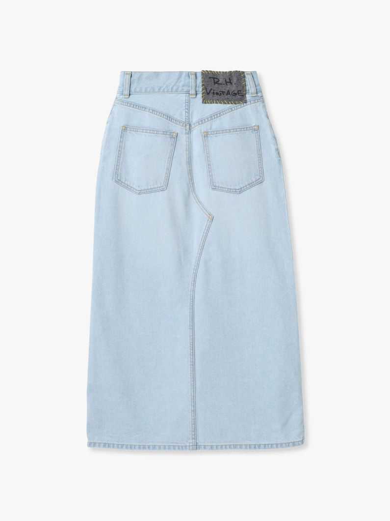 オーガニックコットン デニム スカート（ホワイト/ライトブルー） 詳細画像 white 1