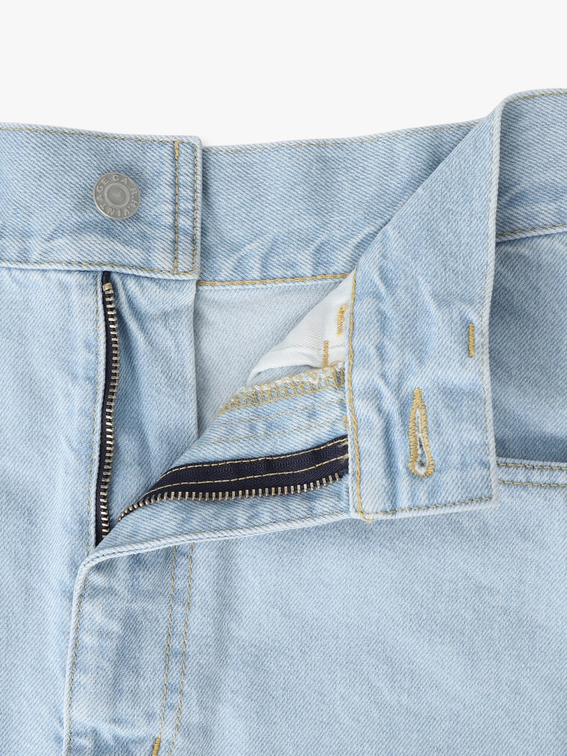 オーガニックコットン デニム スカート（ホワイト/ライトブルー） 詳細画像 white 2