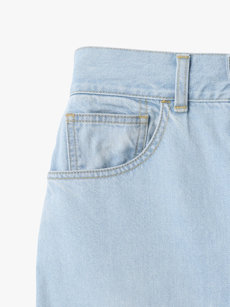 オーガニックコットン デニム スカート（ホワイト/ライトブルー） 詳細画像 white 3