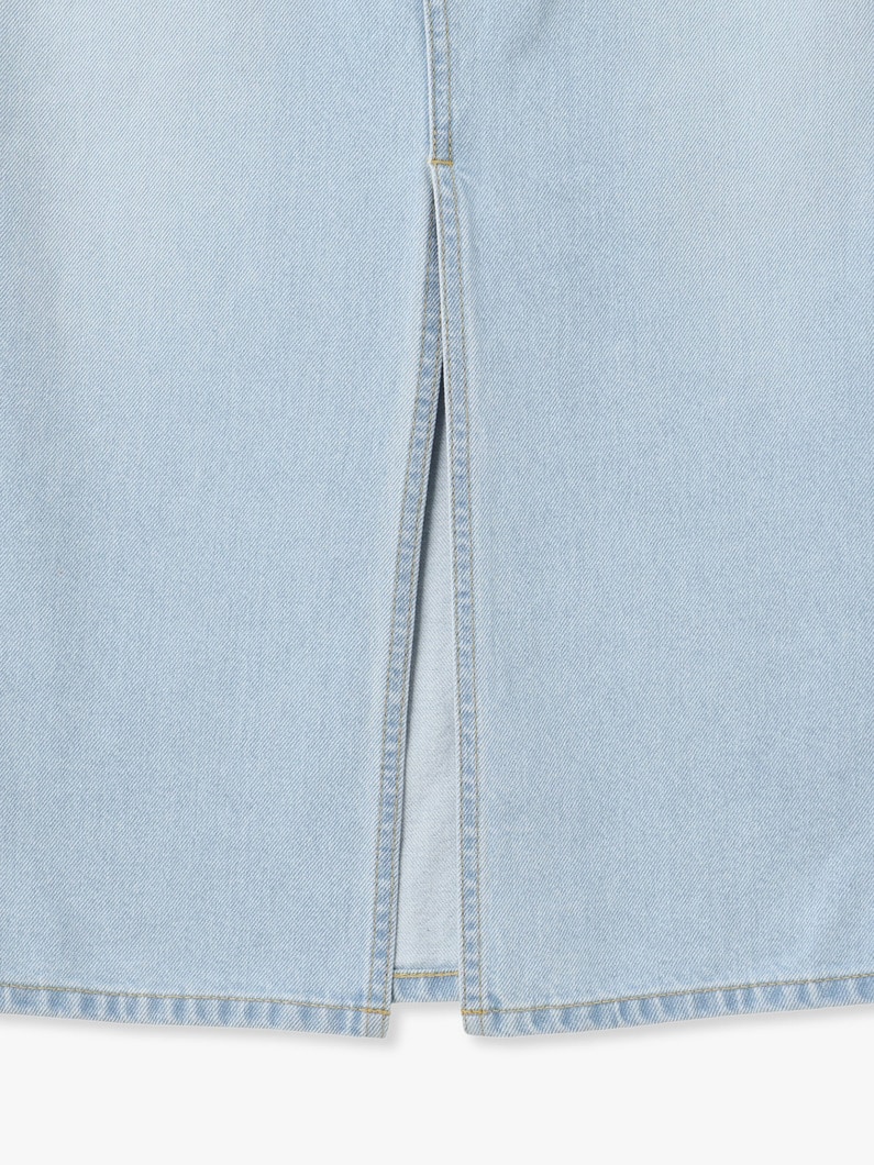 オーガニックコットン デニム スカート（ホワイト/ライトブルー） 詳細画像 white 5