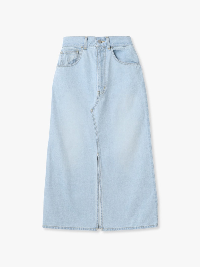 オーガニックコットン デニム スカート（ホワイト/ライトブルー） 詳細画像 light blue 4
