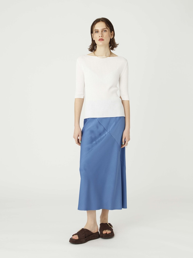 サテン フレアスカート 詳細画像 blue