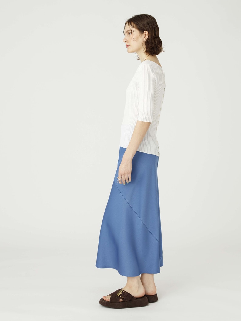 サテン フレアスカート 詳細画像 blue 2