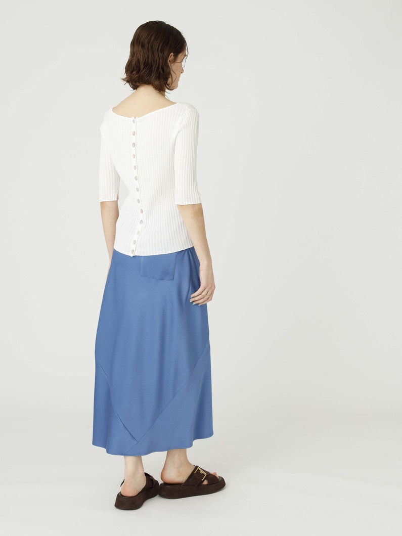 サテン フレアスカート 詳細画像 blue 3