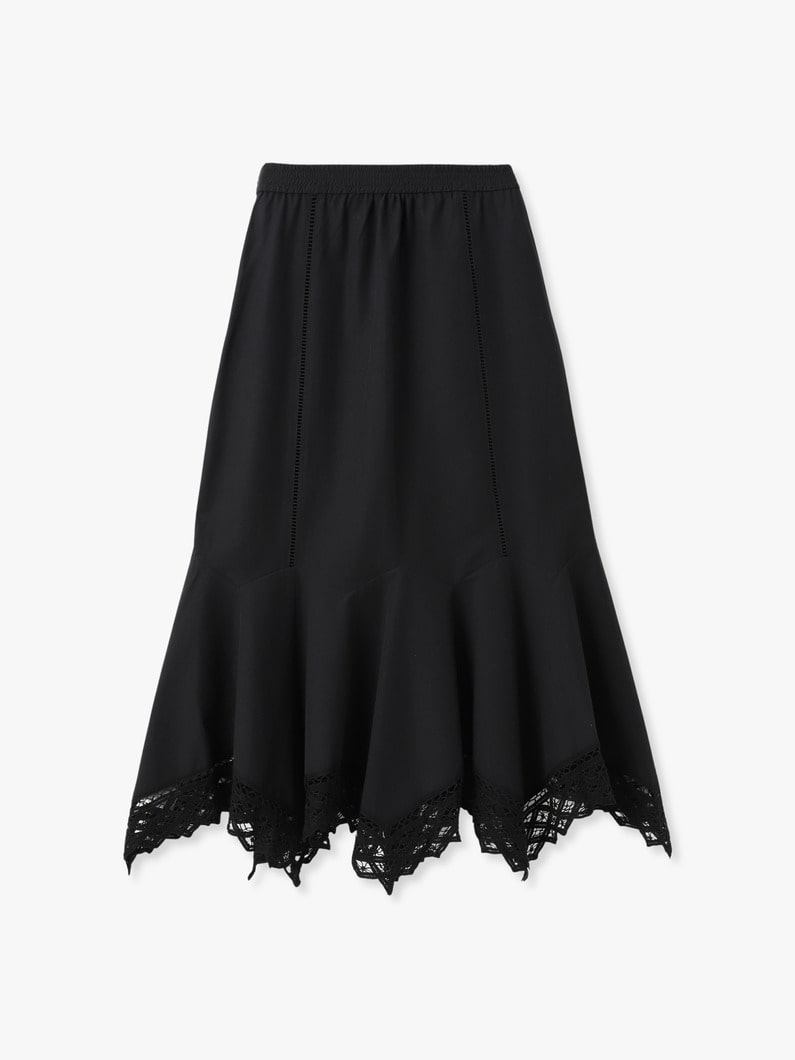 コードレースハンカチヘム スカート 詳細画像 white 1