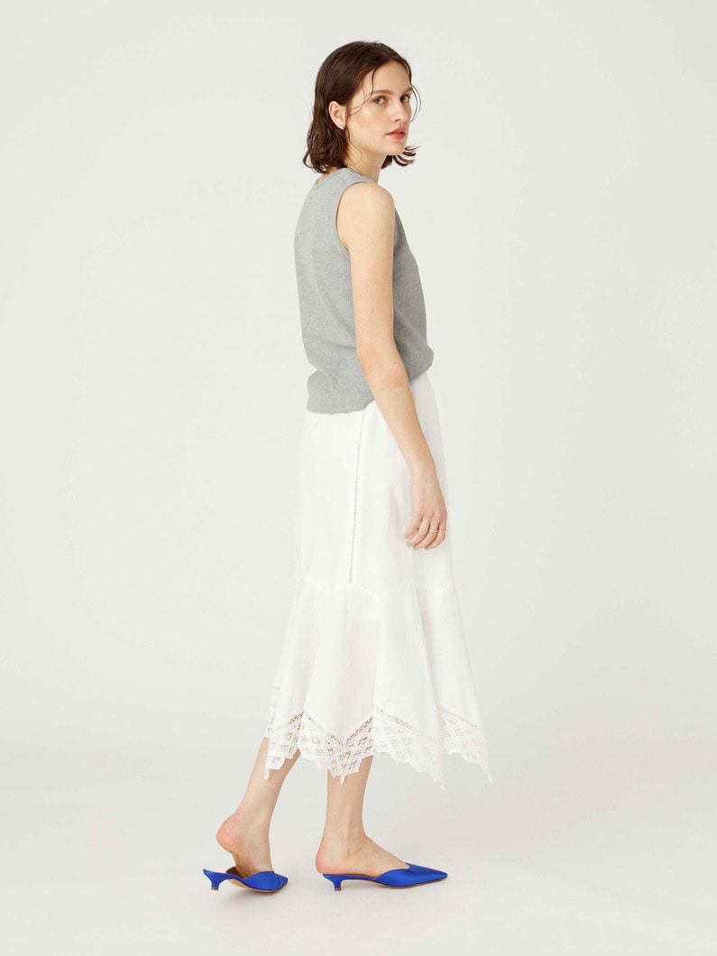 コードレースハンカチヘム スカート 詳細画像 white 3