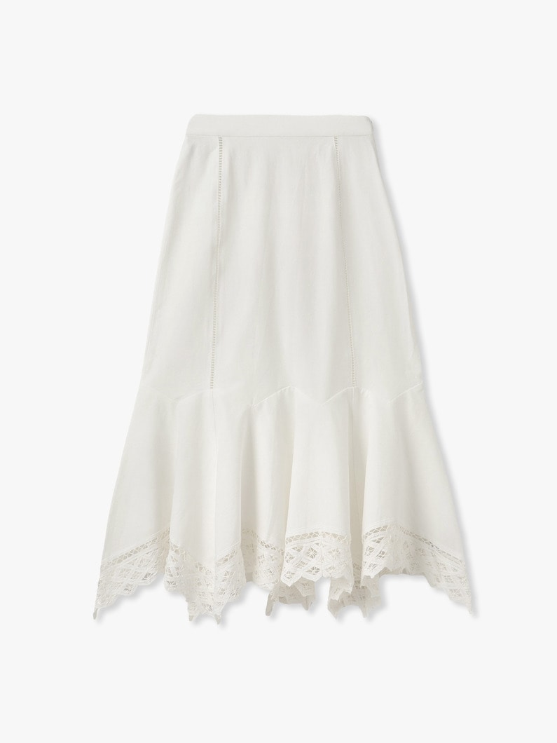 コードレースハンカチヘム スカート 詳細画像 white 5