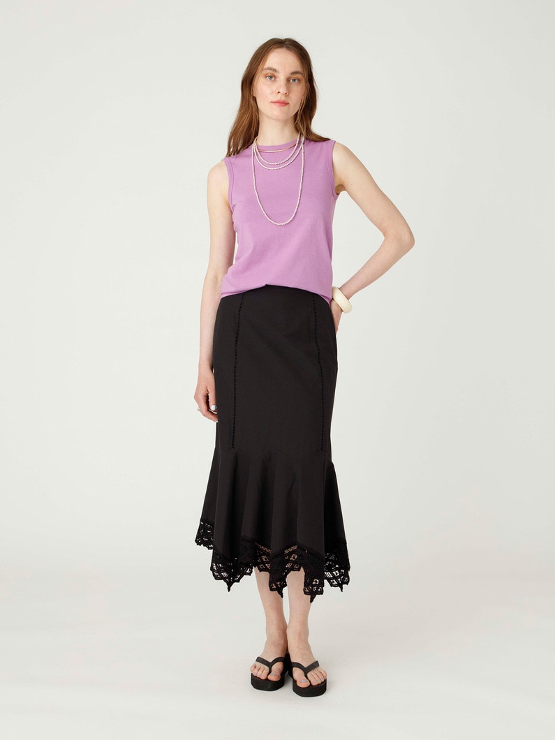 コードレースハンカチヘム スカート 詳細画像 black