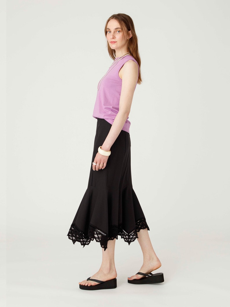 コードレースハンカチヘム スカート 詳細画像 black 2