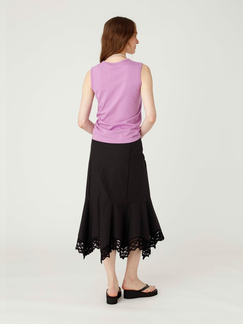 コードレースハンカチヘム スカート 詳細画像 black 3