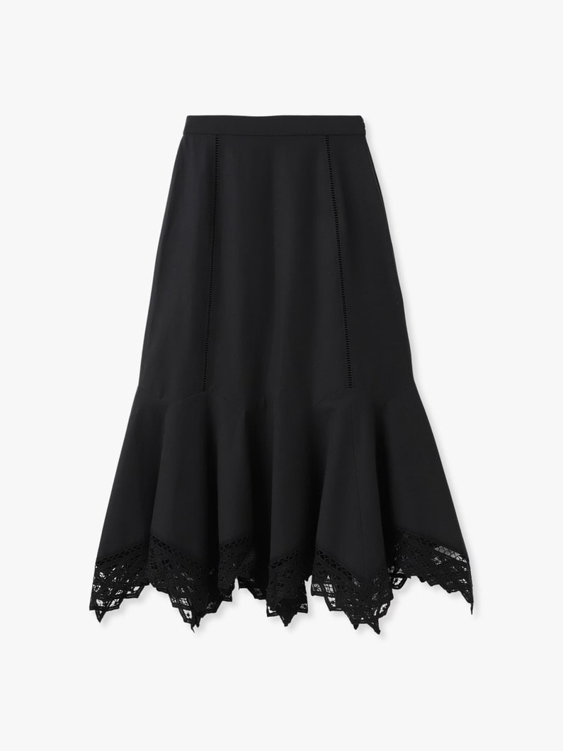 コードレースハンカチヘム スカート 詳細画像 black 4
